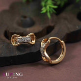 Gold Plated Bow Shaped Cubic Zicronia Xuping Earring